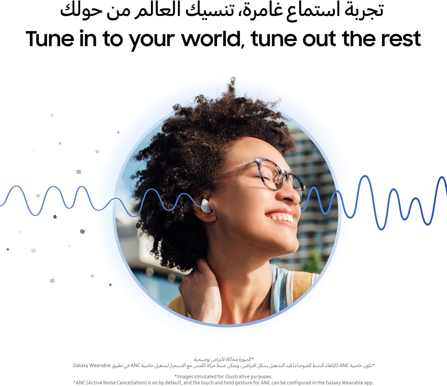 Samsung Galaxy Buds core with Active Noise Cancellation (ANC), long battery life, waterproofing, and Galaxy AI voice translation White,