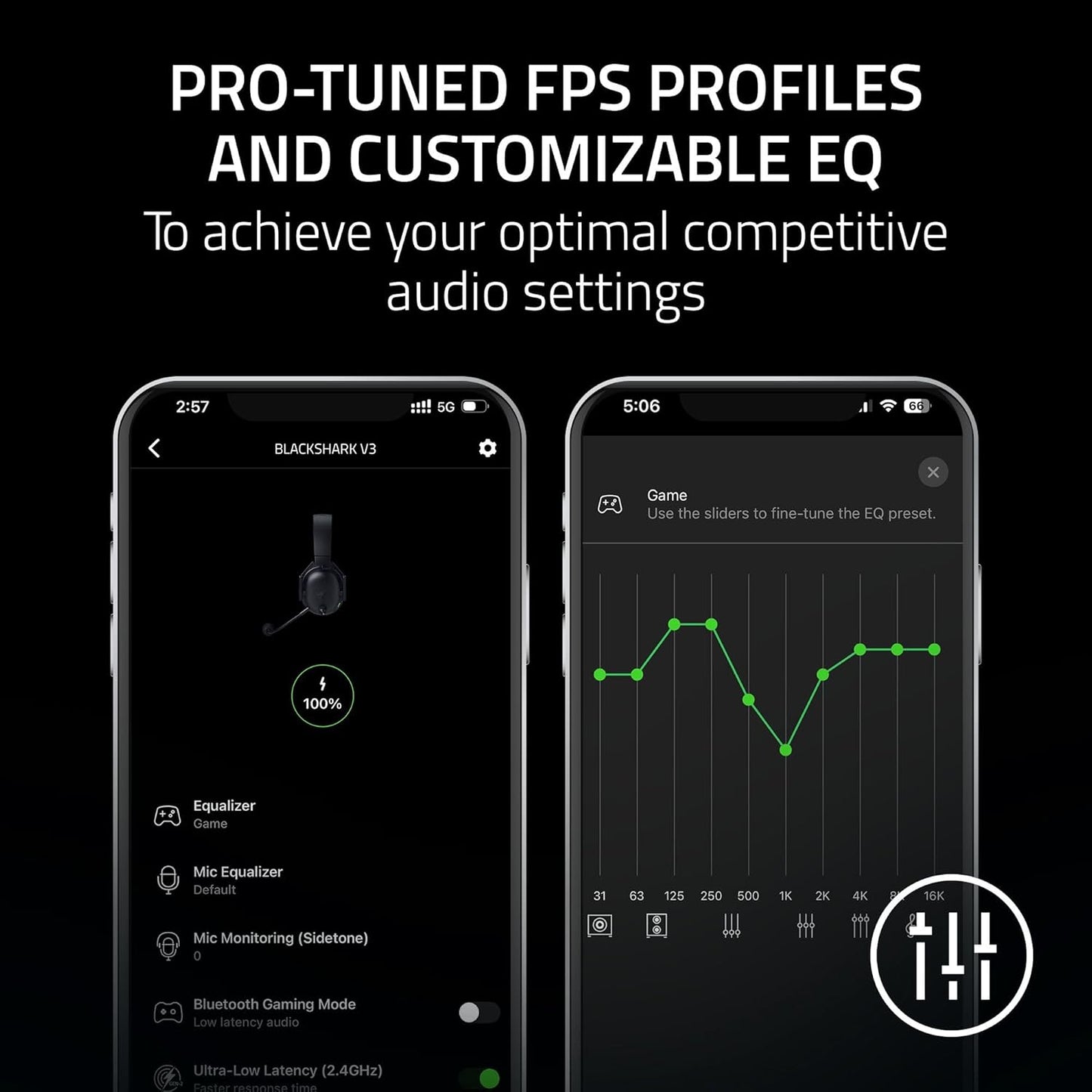 Razer Shark V3 - Wireless e-sports Headset - TriForce 50mm Drivers - Detachable broadband Microphone - THX Spatial Audio - Wireless 2,4 GHz & Bluetooth - FPS profiles - PC/Mac |