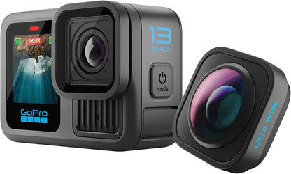 GoPro HERO13 Black Ultra Wide Edition - Waterproof Action Camera with 5.3K60 Video, 27MP Photo, Boosted 177-degree FOV + Compatability with HB-Series Lenses