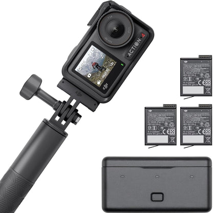 DJI Osmo Action 4 - 4K/120fps Waterproof Action Camera with a 1/1.3-Inch Sensor, 10-bit & D-Log M Color Performance, 155° FOV, Up to 7.5 h with 3 Extra Batteries, Outdoor Camera
