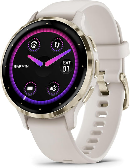 Garmin Venu 3S GPS 41mm , AMOLED Touchscreen, All-day Advanced Health & Fitness Features, Voice Functionality, Music Storage, Wellness with up to 10 days battery life,