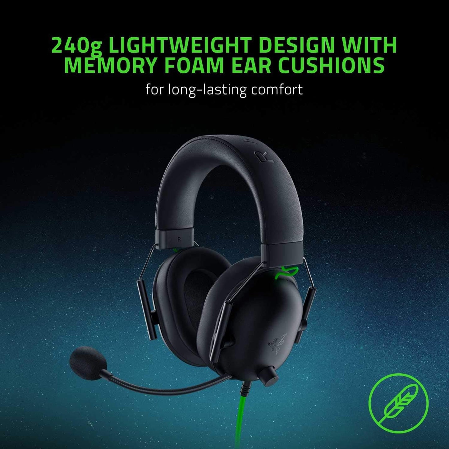 Razer Shark V2 X - Multi-Platform Wired Esports Headset (Triforce 50 mm Drivers, Advanced Passive Noise Cancellation, 7.1 Surround Sound, Hyperclear Cardioid Mic)