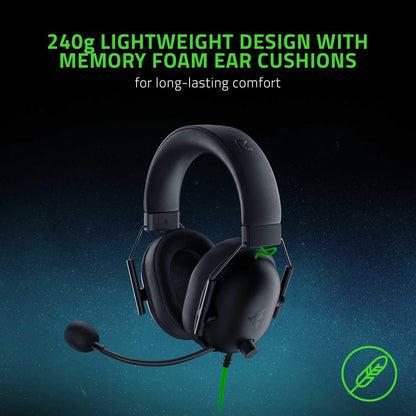 Razer Shark V2 X - Multi-Platform Wired Esports Headset (Triforce 50 mm Drivers, Advanced Passive Noise Cancellation, 7.1 Surround Sound, Hyperclear Cardioid Mic)