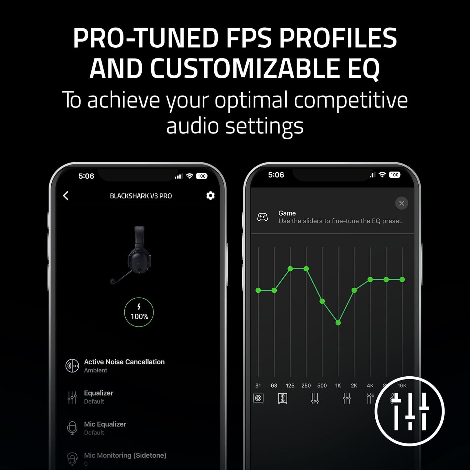 Razer Shark V3 Pro - Wireless ANC Esports Headset - Active Noise Cancellation - Drivers 50mm - Detachable HyperClear Mic - Wireless HyperSpeed 2,4 GHz & Bluetooth - FPS - PC/Mac |