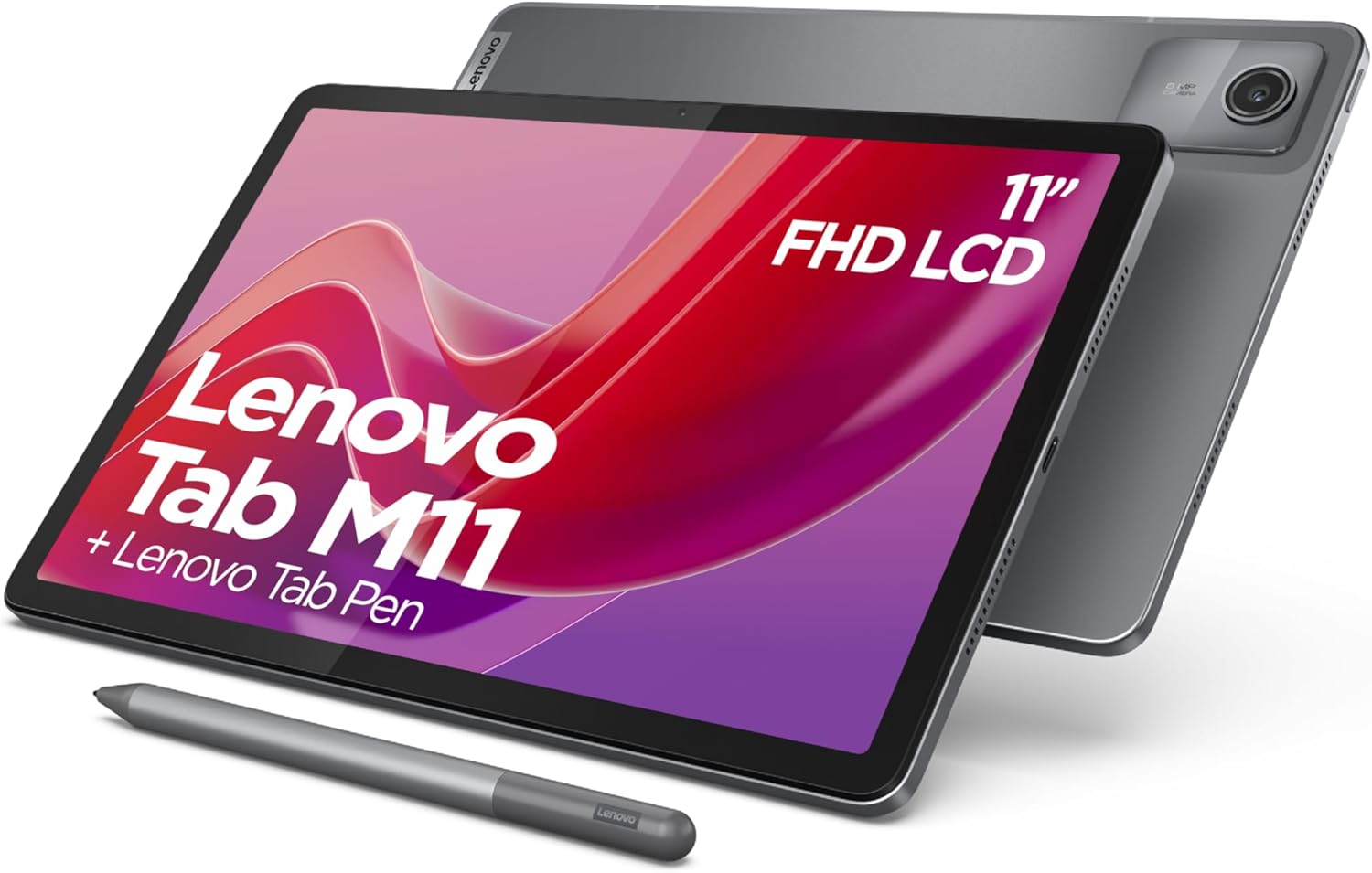 Lenovo Tab M11 Android Tablet | 11 Inch Full HD 1200p | 128 GB | Lenovo Tab Pen | WiFi | 4 GB RAM | Luna Grey | Designed for Portable Entertainment