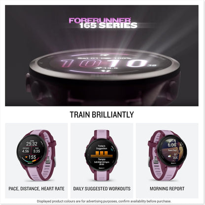 Garmin Forerunner 165 Music GPS 43mm Running Smartwatch, Lightweight, AMOLED Touchscreen, Advanced Training & Insights, Safety & Tracking Features, up to 11 days Battery Life,