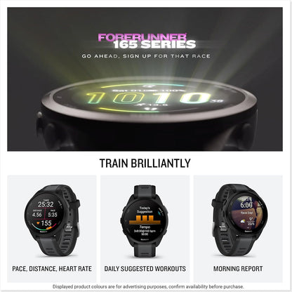 Garmin Forerunner 165 GPS 43mm Running Smartwatch, Lightweight, AMOLED Touchscreen, Advanced Training, Insights and Features, Safety & Tracking Features, up to 11 days Battery Life, White