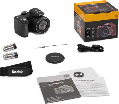 KODAK Pixpro Astro Zoom AZ405 - Digital Bridge , 40x Zoom, 24 mm Wide-angle Lens, 20 Megapixels, 3" LCD Display, 1080p Full HD Video, OIS, AA Battery