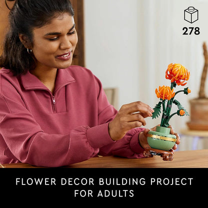 LEGO Botanicals Chrysanthemum Artificial Flower Building Set - Creative Model Kit for Adults to Build - Faux Plant Gift for Women and Men - Home Office Decor from the Botanical Collection - 10368