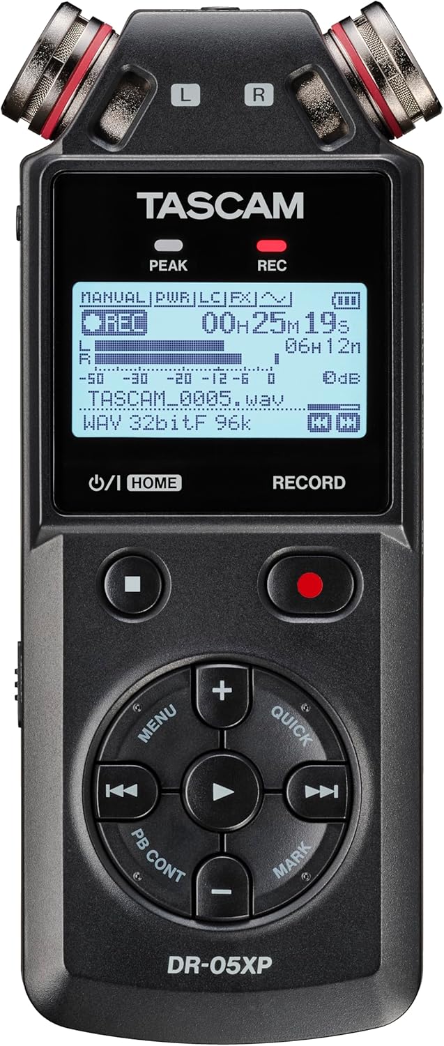 Tascam DR-05XP - 2-Channel 32-Bit Float Portable Handheld Recorder With USB-C Audio Interface