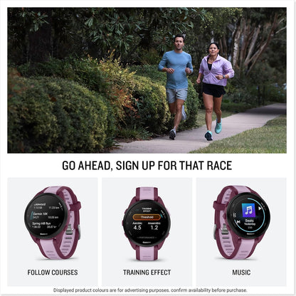 Garmin Forerunner 165 Music GPS 43mm Running Smartwatch, Lightweight, AMOLED Touchscreen, Advanced Training & Insights, Safety & Tracking Features, up to 11 days Battery Life,