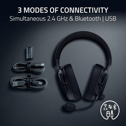 Razer Shark V3 - Wireless e-sports Headset - TriForce 50mm Drivers - Detachable broadband Microphone - THX Spatial Audio - Wireless 2,4 GHz & Bluetooth - FPS profiles - PC/Mac |