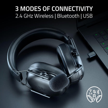 Razer Shark V3 X HyperSpeed - Wireless e-sports headset - Ultra lightweight 270g - TriForce 50mm driver - Detachable Microphone - Surround sound - HyperSpeed 2,4Ghz & Bluetooth - PC/Mac |
