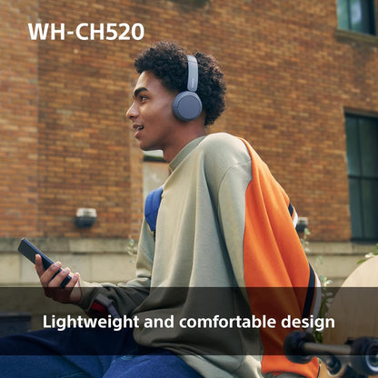Sony WH-CH520 Wireless Bluetooth On-Ear Headphones, Sound, Lightweight Design, Up to 50hr Battery Life, Quick Charge, EQ, Clear Call Quality, iOS & Android