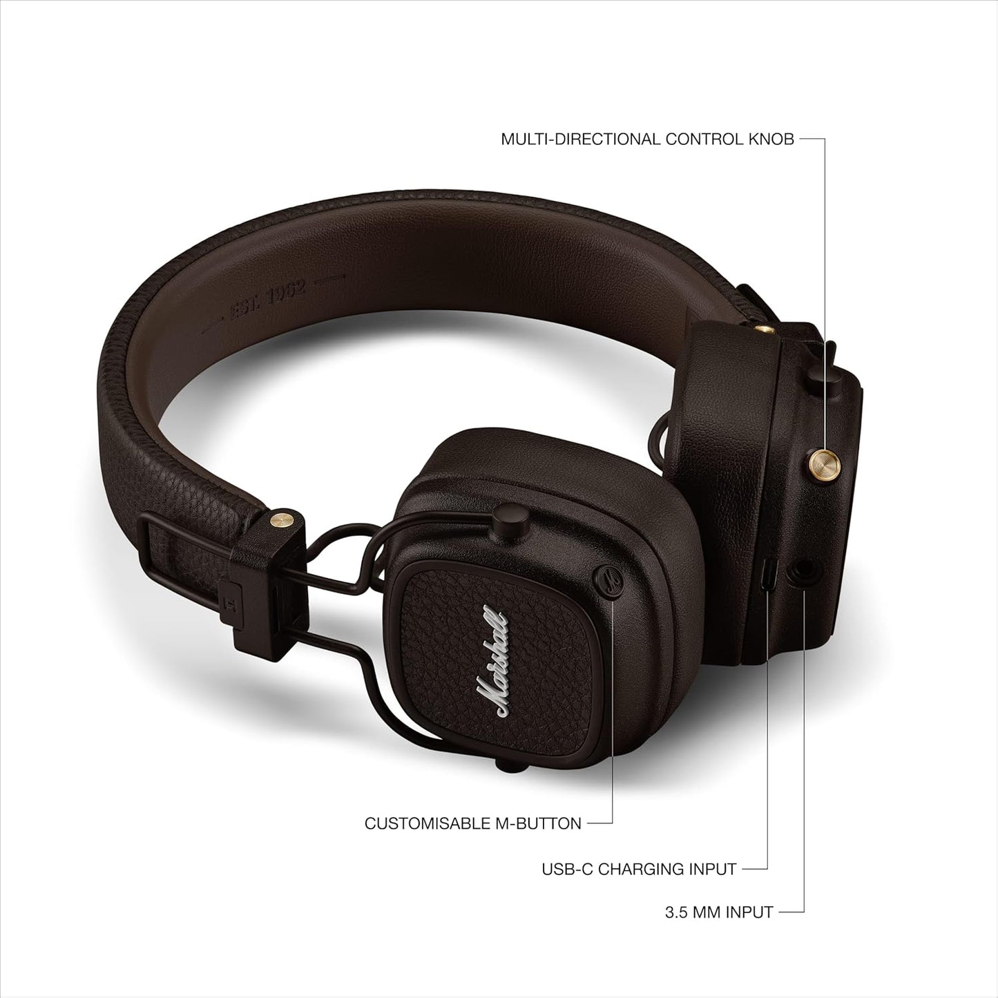 Marshall Bluetooth Wireless Headphones, 100 Hours playtime