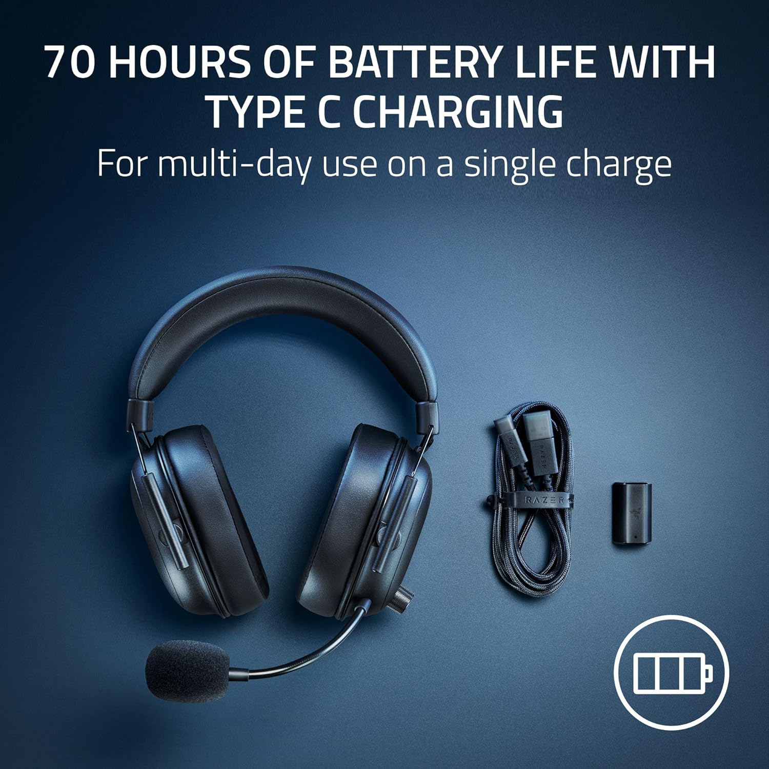 Razer BlackShark V2 Hyperspeed for PC - Wireless E-Sports Gaming-Headset Ultra Lightweight 280g (Super Wideband Microphone, TriForce Titanium 50mm Driver, Sound Isolating foam)