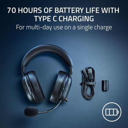 Razer BlackShark V2 Hyperspeed for PC - Wireless E-Sports Gaming-Headset Ultra Lightweight 280g (Super Wideband Microphone, TriForce Titanium 50mm Driver, Sound Isolating foam)