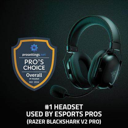 Razer Shark V2 Pro (2023) for PC - Premium Wireless E-Sports Headset (HyperClear Super Wideband Mic, TriForce Titanium 50 mm Driver, Bluetooth, Up to 70hrs Battery)